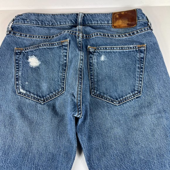 Abercrombie Fitch Jean Men 29x28* Langdon Skinny Blue Distressed Denim Tag 28x30 - Picture 10 of 16